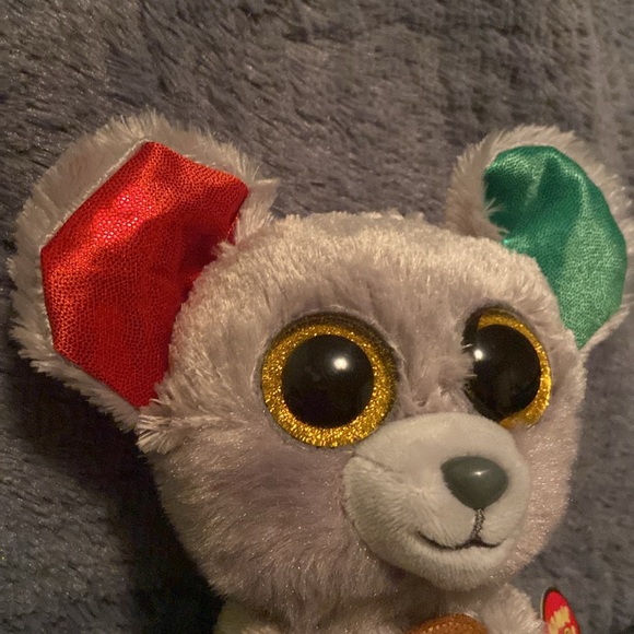 RETIRED 2016 TY BEANIE BOOS CHRISTMAS MAC THE MOUSE GINGERBREAD 6" PLUSH NWT - Picture 5 of 8